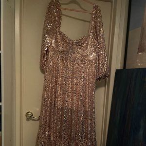 Selkie Rose Gold Sequin Princess Gown NWT 2X
